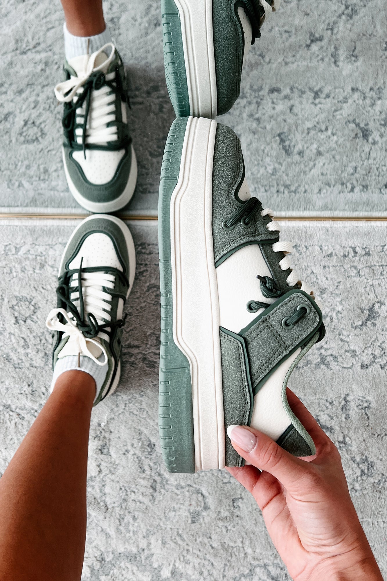 Two Way Street Platform Sneakers (Olive)